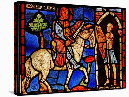 Depicting St Martin Dividing His Cloak (Ex Varennes-Jarcy - Originally from the Abbey De Gercy)-null-Stretched Canvas