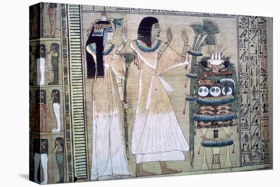 Depiction of a man and his wife making offerings to Osiris-Unknown-Stretched Canvas