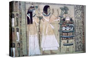 Depiction of a man and his wife making offerings to Osiris-Unknown-Stretched Canvas