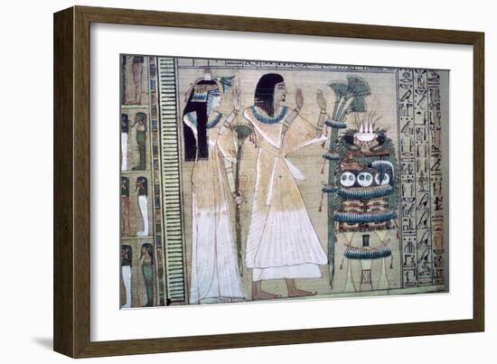 Depiction of a man and his wife making offerings to Osiris-Unknown-Framed Giclee Print