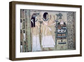 Depiction of a man and his wife making offerings to Osiris-Unknown-Framed Giclee Print