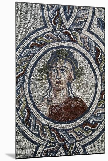 Depiction of Autumn, Detail of Mosaic of Four Seasons, Roman City of Volubilis-null-Mounted Photographic Print