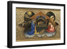 Depiction of Nativity, Detail of Predella of Coronation of Virgin, 1414-Lorenzo Monaco-Framed Giclee Print