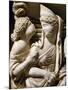 Depiction of Phaedra-Hippolytus Myth, Detail from Relief on Roman Sarcophagus from Manastirne-null-Mounted Premium Giclee Print