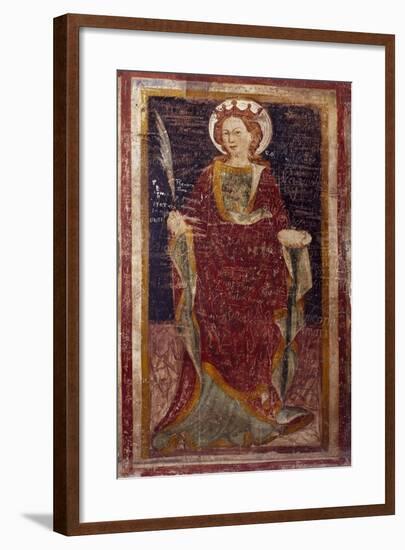 Depiction of Santa Martire in Chapel of St. Gregory in Sacro Speco Monastery, Subiaco, Italy-null-Framed Giclee Print