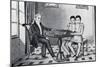 Depiction of Siamese Twins Playing Chess-null-Mounted Giclee Print