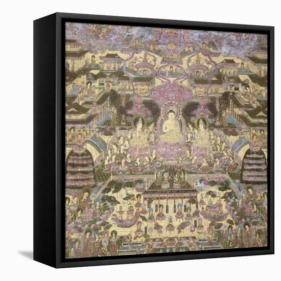 Depiction of Spiritual and Material Worlds-Japanese School-Framed Stretched Canvas