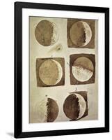 Depiction of the Different Phases of the Moon Viewed from the Earth-Galileo-Framed Art Print