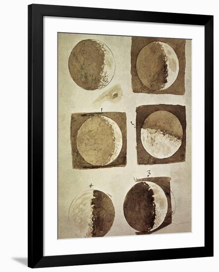 Depiction of the Different Phases of the Moon Viewed from the Earth-Galileo-Framed Art Print