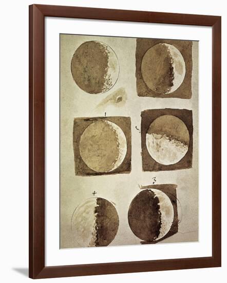 Depiction of the Different Phases of the Moon Viewed from the Earth-Galileo-Framed Art Print