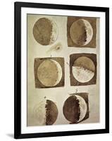 Depiction of the Different Phases of the Moon Viewed from the Earth-Galileo-Framed Art Print