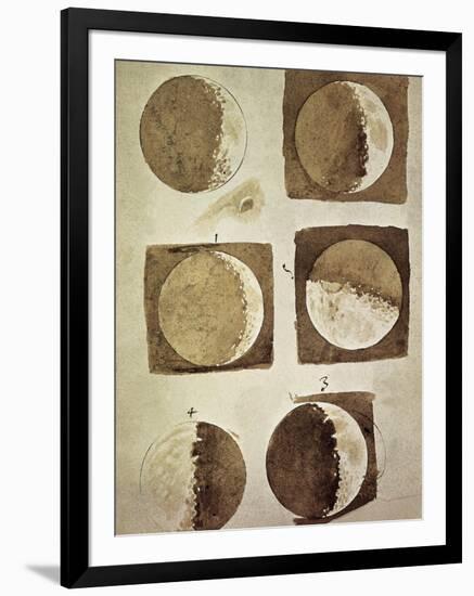 Depiction of the Different Phases of the Moon Viewed from the Earth-Galileo-Framed Art Print