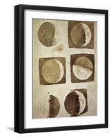 Depiction of the Different Phases of the Moon Viewed from the Earth-Galileo-Framed Art Print