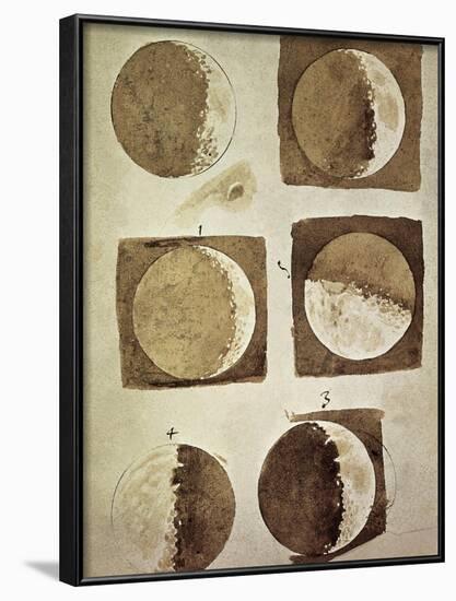 Depiction of the Different Phases of the Moon Viewed from the Earth-Galileo-Framed Art Print