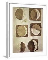 Depiction of the Different Phases of the Moon Viewed from the Earth-Galileo-Framed Art Print