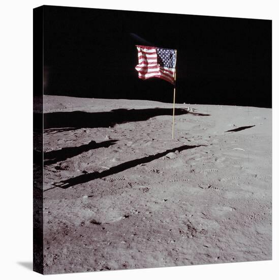 Deployed Flag - 1969-null-Stretched Canvas