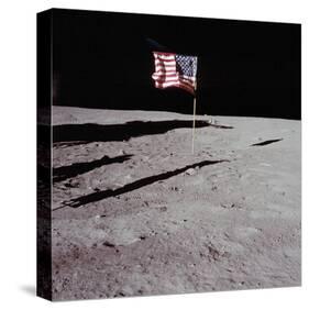 Deployed Flag - 1969-null-Stretched Canvas