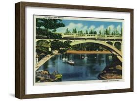 Depoe Bay and Bridge, Oregon - Depoe Bay, OR-Lantern Press-Framed Art Print