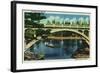 Depoe Bay and Bridge, Oregon - Depoe Bay, OR-Lantern Press-Framed Art Print