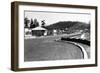 Depoe Bay, Oregon Town View Along Seawall Photograph - Depoe Bay, OR-Lantern Press-Framed Art Print