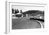 Depoe Bay, Oregon Town View Along Seawall Photograph - Depoe Bay, OR-Lantern Press-Framed Art Print