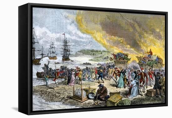 Deportation of the Acadians by the British, 1755-null-Framed Stretched Canvas