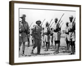 Deposed Ethiopian Leader, Haile Selassie with Ethiopians Soldiers Fighting for British, Mar 10 1941-null-Framed Photo