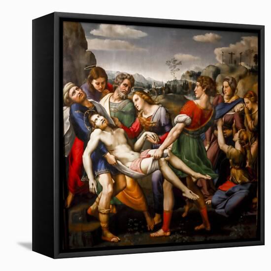 Deposition, 1507 Oil on Panel-Raphael-Framed Stretched Canvas