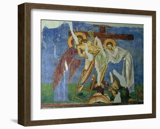 Deposition and Lamentation, circa 1164, Byzantine Fresco-null-Framed Giclee Print