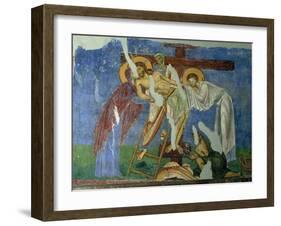 Deposition and Lamentation, circa 1164, Byzantine Fresco-null-Framed Giclee Print