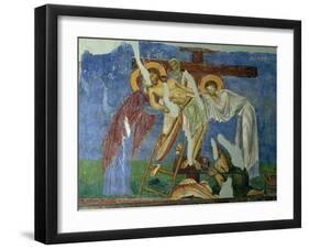 Deposition and Lamentation, circa 1164, Byzantine Fresco-null-Framed Giclee Print