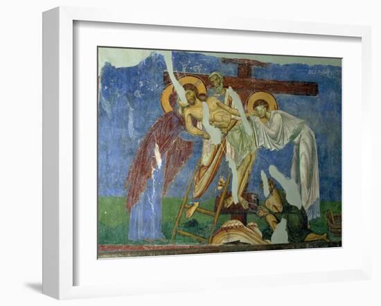 Deposition and Lamentation, circa 1164, Byzantine Fresco-null-Framed Giclee Print