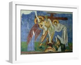 Deposition and Lamentation, circa 1164, Byzantine Fresco-null-Framed Giclee Print