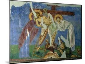 Deposition and Lamentation, circa 1164, Byzantine Fresco-null-Mounted Giclee Print