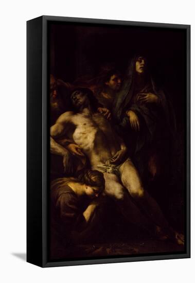 Deposition of Christ.-Andrea Vaccaro-Framed Stretched Canvas