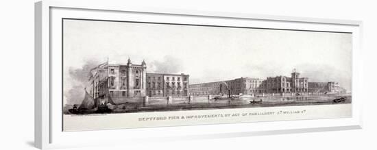 Deptford Pier and the River Thames, Greenwich, London, C1835-null-Framed Giclee Print
