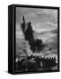 Depth Charge Exploding on Target Behind Coast Guard Cutter Patrolling For German U Boats-null-Framed Stretched Canvas