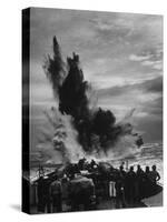 Depth Charge Exploding on Target Behind Coast Guard Cutter Patrolling For German U Boats-null-Stretched Canvas