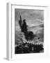 Depth Charge Exploding on Target Behind Coast Guard Cutter Patrolling For German U Boats-null-Framed Photographic Print