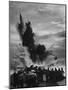 Depth Charge Exploding on Target Behind Coast Guard Cutter Patrolling For German U Boats-null-Mounted Photographic Print