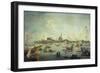 Der Doge Auf Der Bucentaurus Vor San Nicoló Del Lido Am Himmelfahrtstag-Francesco Guardi-Framed Giclee Print