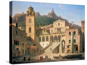 Der Domplatz Von Amalfi, 1859-Leo Von Klenze-Stretched Canvas