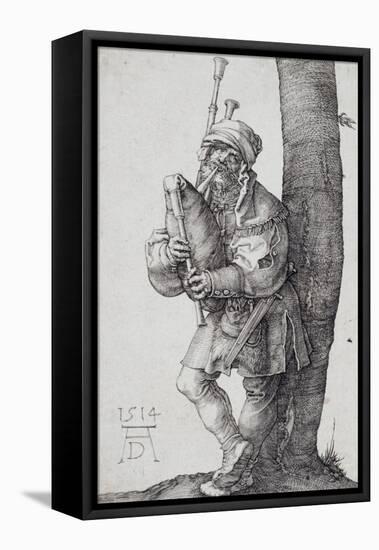 Der Dudelsackpfeifer. 1514-Albrecht Durer-Framed Stretched Canvas