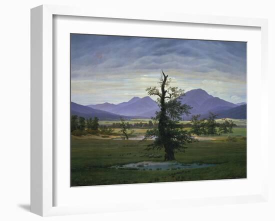 Der Einsame Baum (Dorflandschaft Bei Morgenbeleuchtung) (See also Image Number 1433, 1823-Caspar David Friedrich-Framed Giclee Print