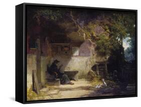 Der Einsiedler Vor Seiner Klause, Siesta-Carl Spitzweg-Framed Stretched Canvas