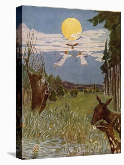 Der Flug nach der Sternenwiese, Illustration, 1928-Hans Baluschek-Stretched Canvas