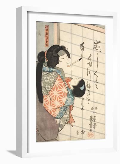 Der Frauendarsteller Bando Shuka als die weiße Füchsin Kuzunoha-Utagawa Kuniyoshi-Framed Giclee Print