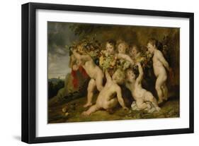 Der Fruechtekranz. (Zusammen Mit Frans Snyders)-Peter Paul Rubens-Framed Giclee Print