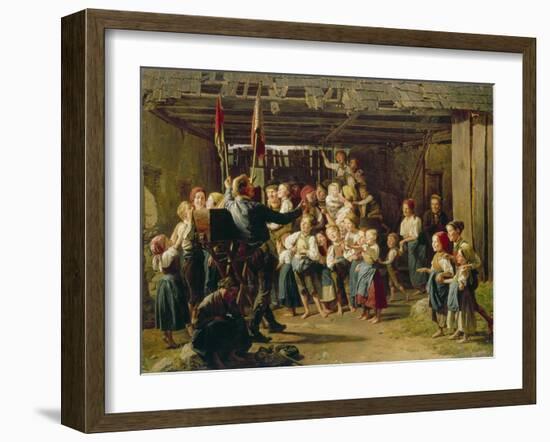 Der Guckkastenmann. 1847-Ferdinand Georg Waldmuller-Framed Giclee Print