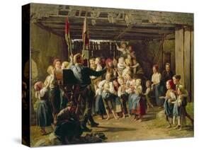 Der Guckkastenmann. 1847-Ferdinand Georg Waldmuller-Stretched Canvas